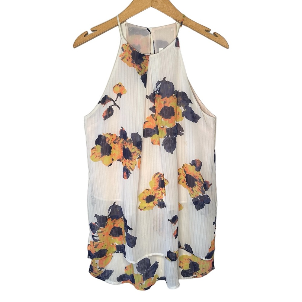 Lush Women’s Floral Halter High Low Top Small